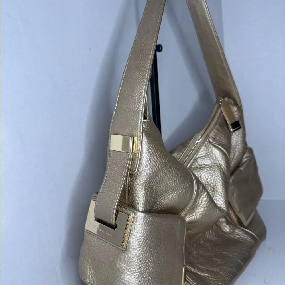 Michael Kors Gold Soft Leather Shoulder Bag.
